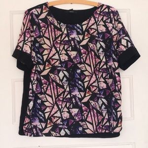 Black and Purple Graphic Blouse